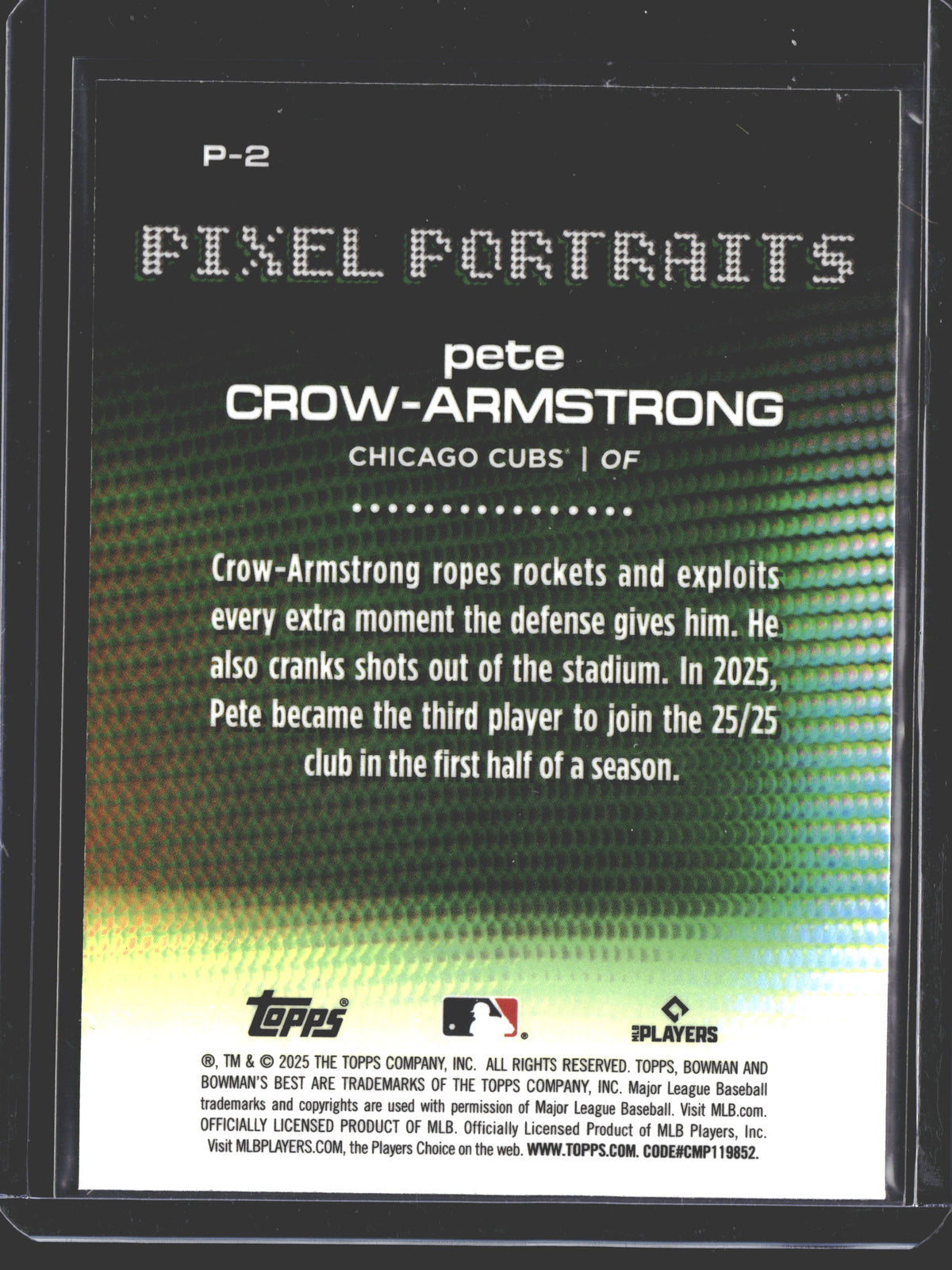 2025 Bowman's Best Pete Crow-Armstrong Pixel Portraits #P-2 Cubs-2