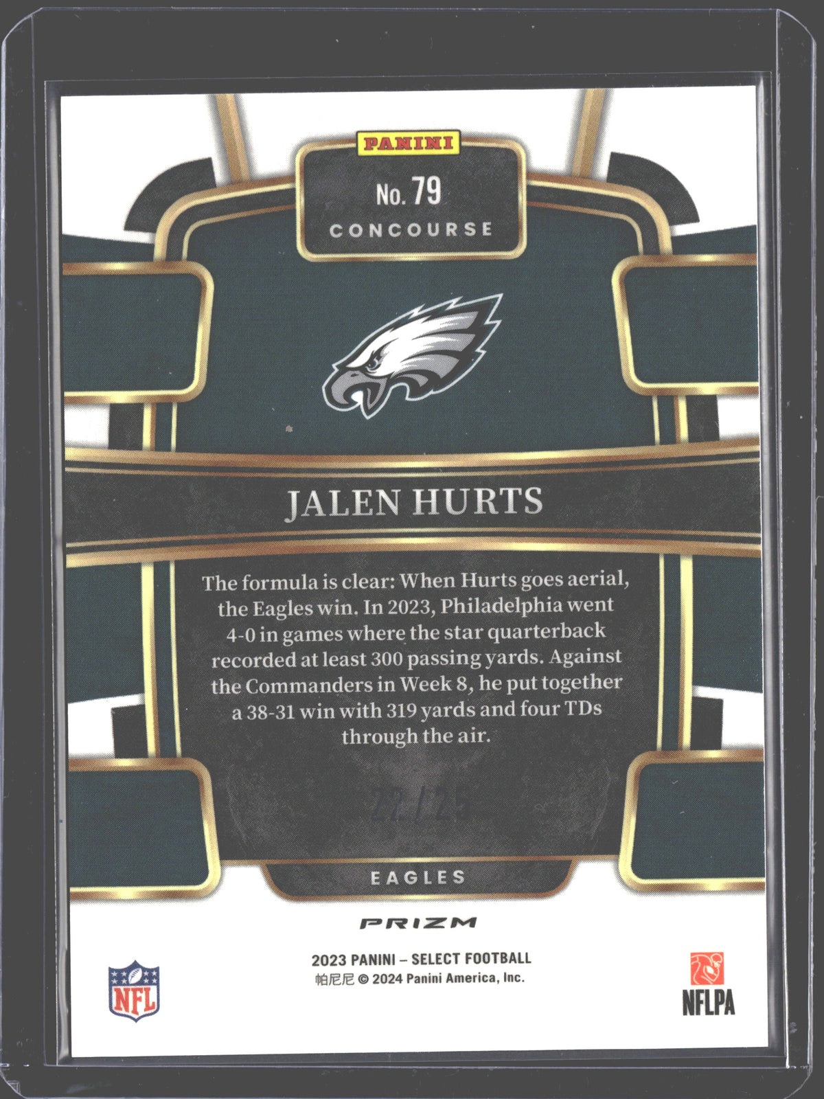 2023 Panini Select - Concourse Blue Disco Prizm #79 Jalen Hurts/25-2