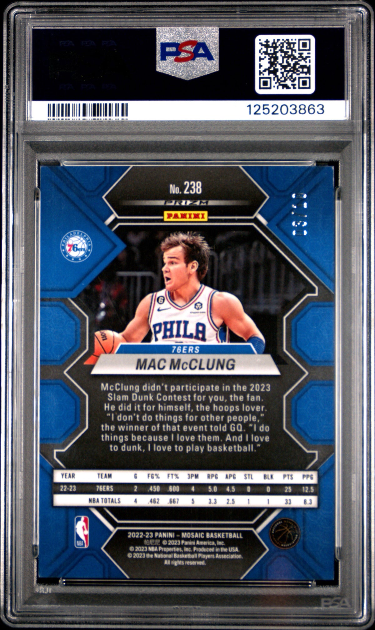 2022 Mosaic Mac McClung Gold wave /10 PSA 9