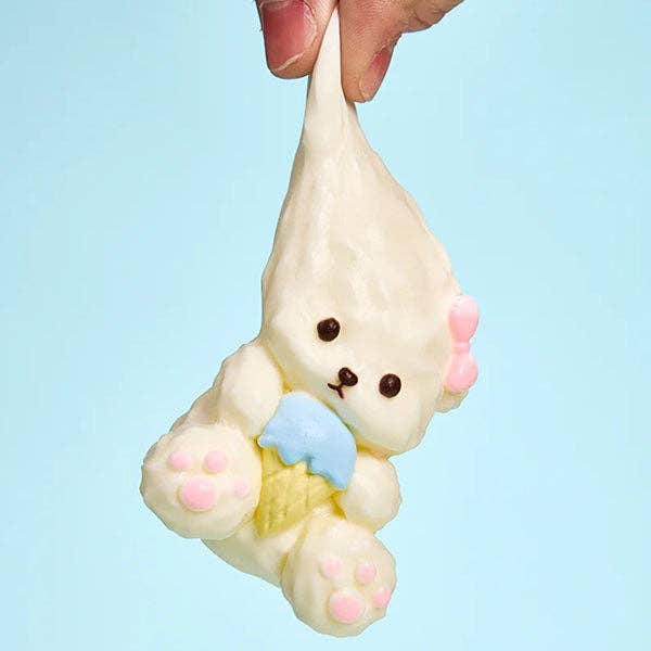 SqueezeSquad Taba Deluxe Premium Silicone Squishy Fidget Toy - Dog w/ Ice Cream Cone-2