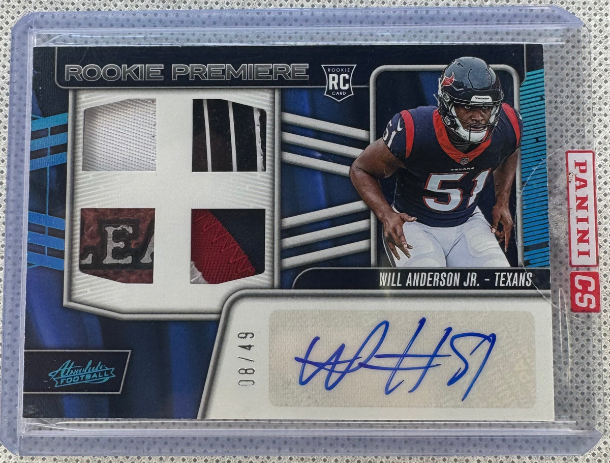 2023 Absolute Will Anderson JR ￼Rookie Premier /49 RPA RPMA-WAJ-1
