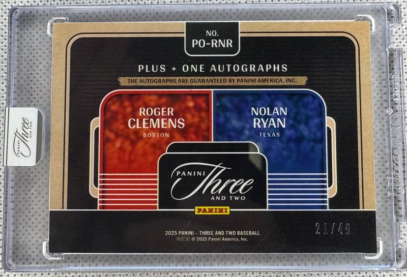 2025 Panini Three And Two baseball Roger Clemens Nolan Ryan PO-RNR-2