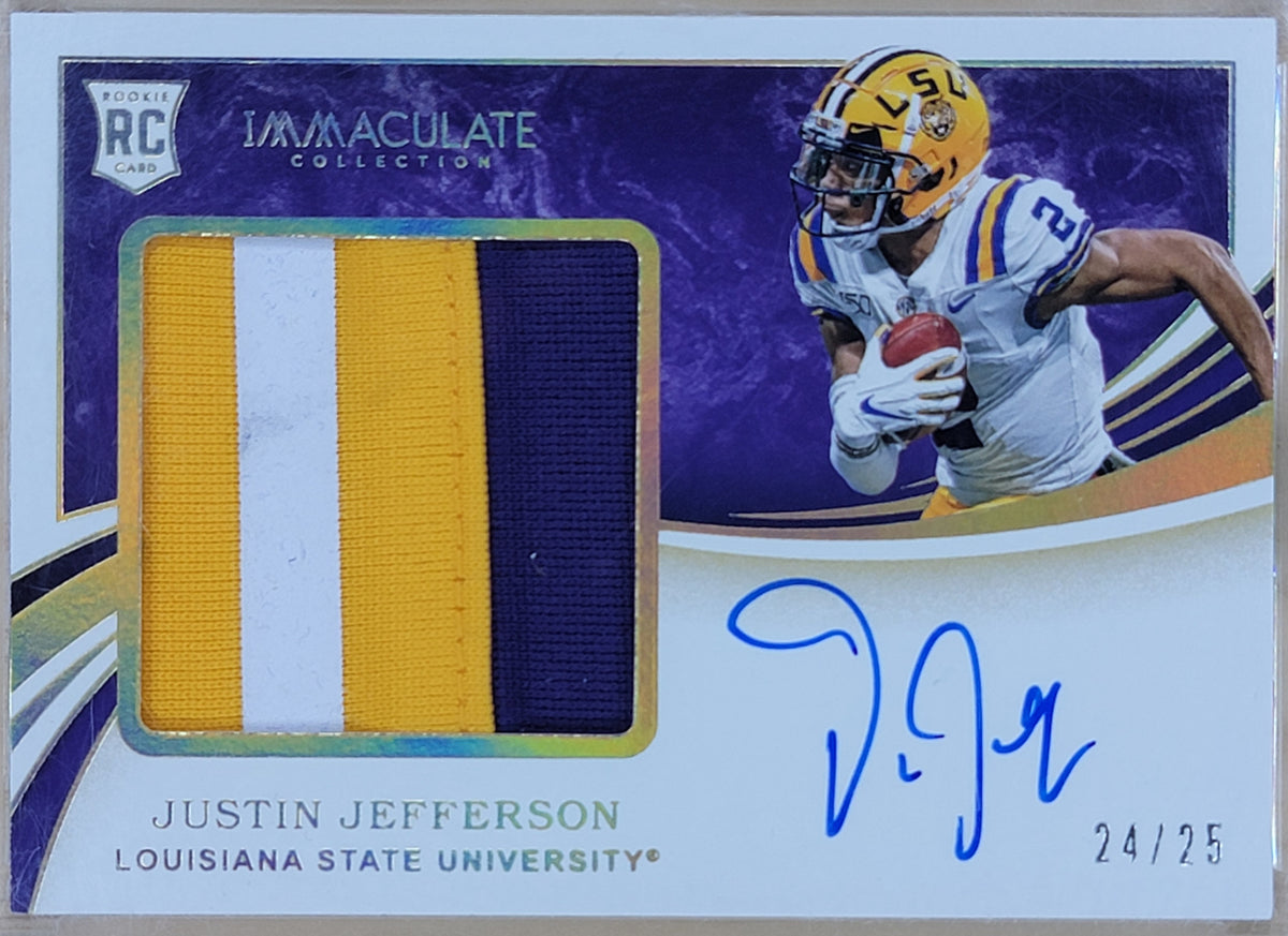 2020 Immaculate Collection Collegiate Justin Jefferson Auto #107 Game-Worn Patch /25