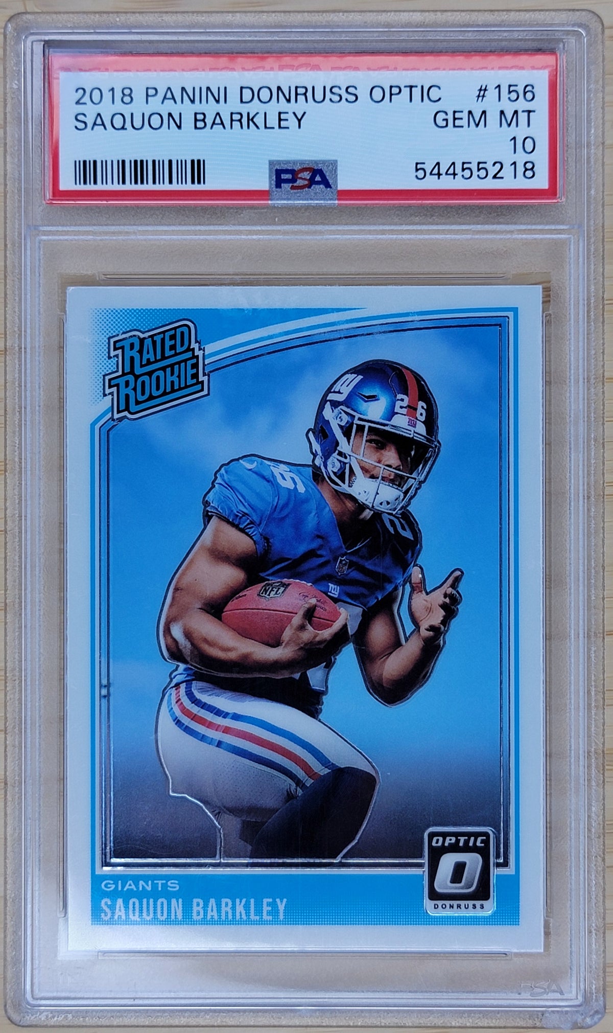 2018 Donruss Optic Saquon Barkley #156 PSA Gem Mint 10