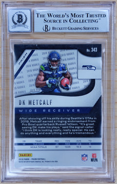 2019 Prizm DK Metcalf #343 Red White & Blue Beckett Authentic Auto 10-2