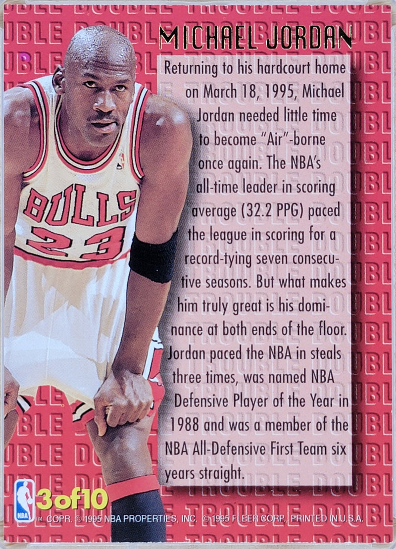 1995 Micheal Jordan Double Trouble #3 Gold Medallion Edition-2