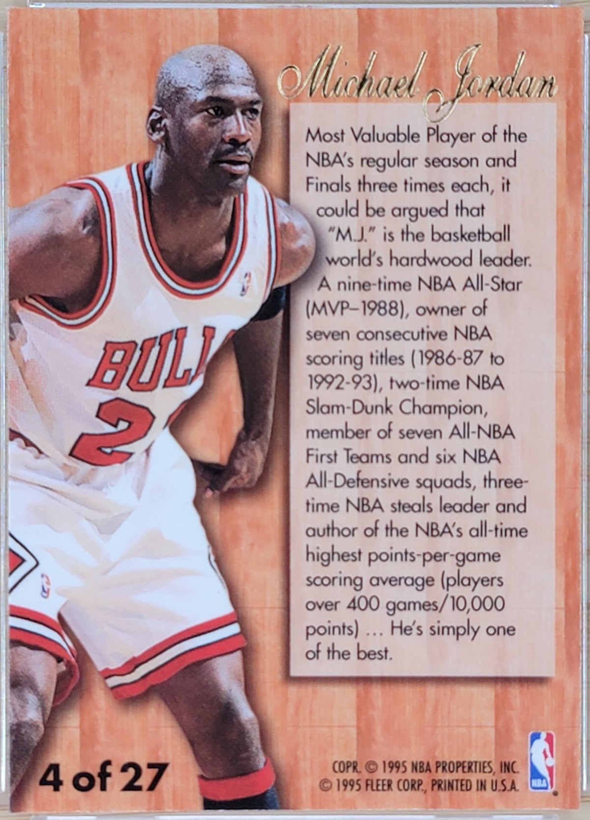 1995 Flair Hardwood Leader Micheal Jordan #4