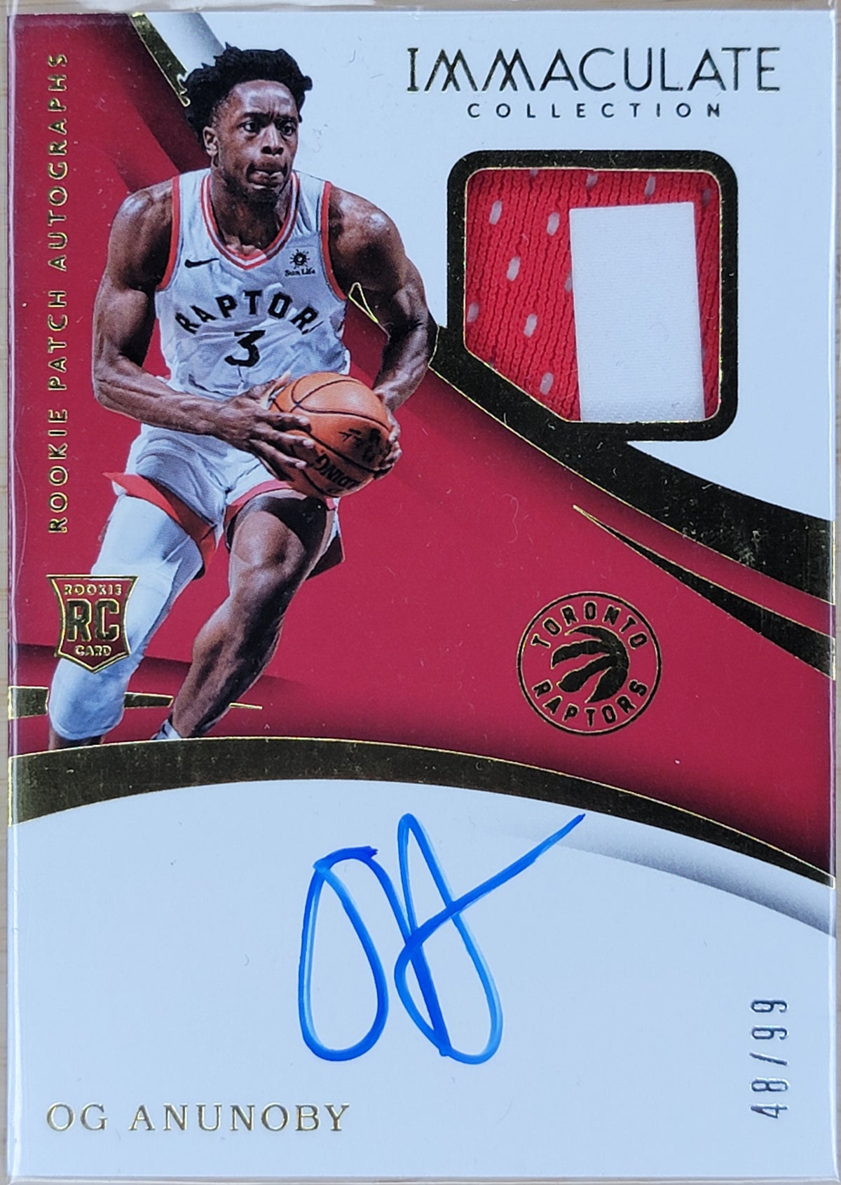 2017-18 Panini Immaculate Collection Og Anunoby Rookie Patch Auto /99 #125