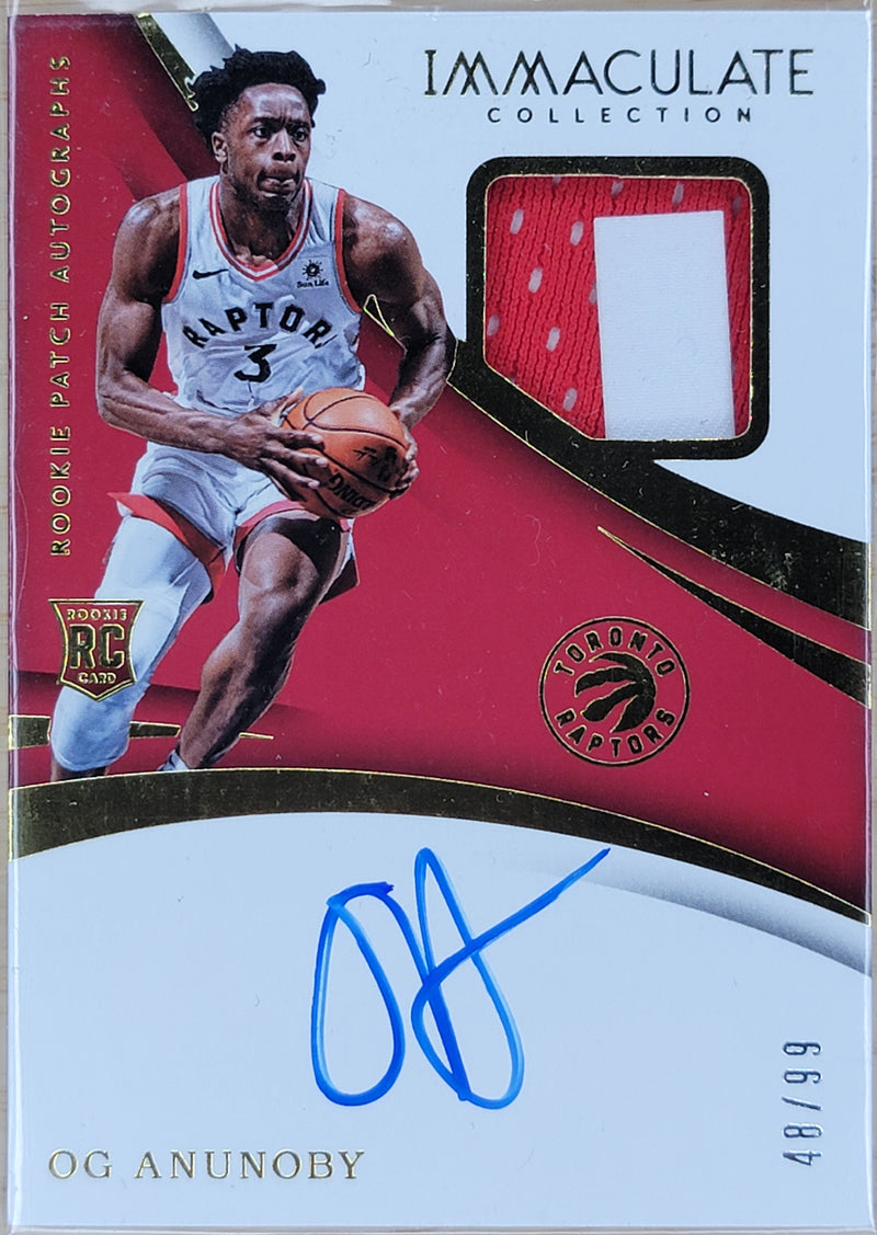 2017-18 Panini Immaculate Collection Og Anunoby Rookie Patch Auto /99 #125-1
