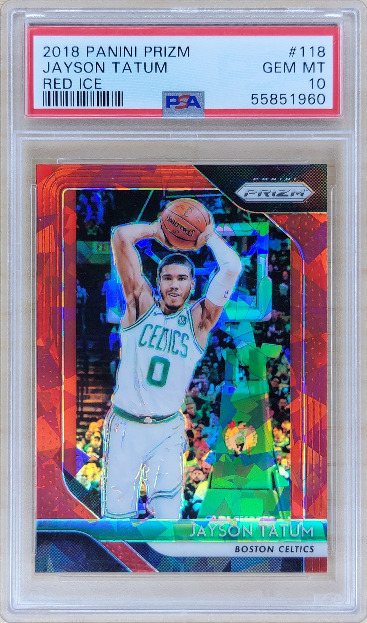 2018 Panini Prizm Jayson Tatum Red Ice #118 PSA 10