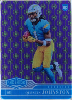 2023 Panini Plates & Patches Metal Rookies Quentin Johnston Vector /35 #166-1