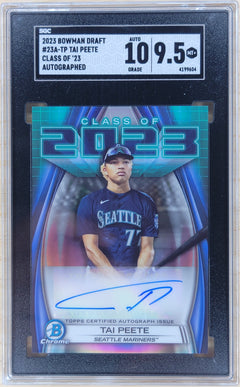 2023 Bowman Draft Tai Peete Class Of '23 Auto #23A-TP SGC Auto 10 Card 9.5-1
