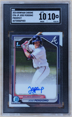 2024 Bowman Chrome Jose Perdomo Prospect Auto #CPA-JP SGC Auto 10 Card 10-1