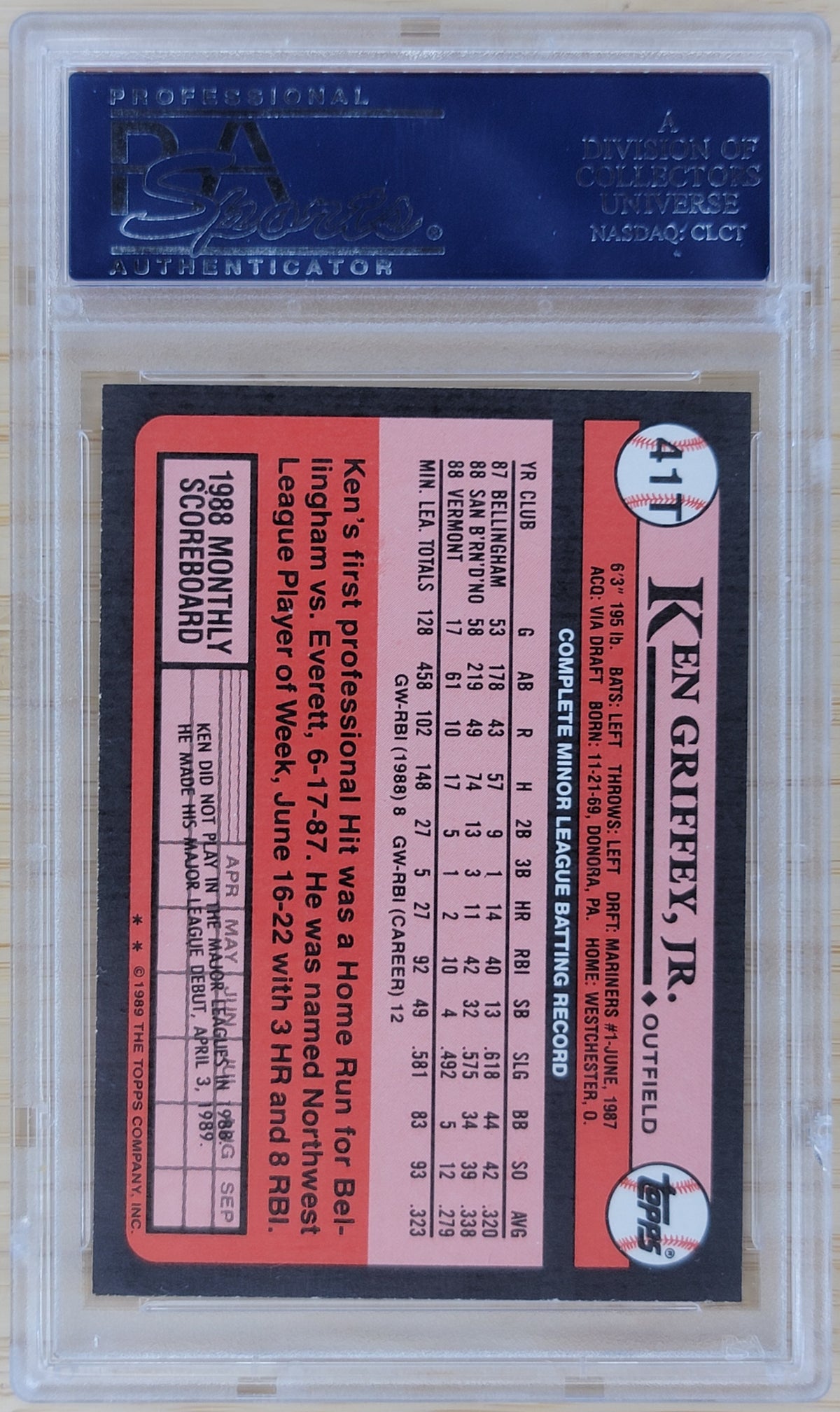 1989 Topps Traded Ken Griffey Jr. #41T PSA 10