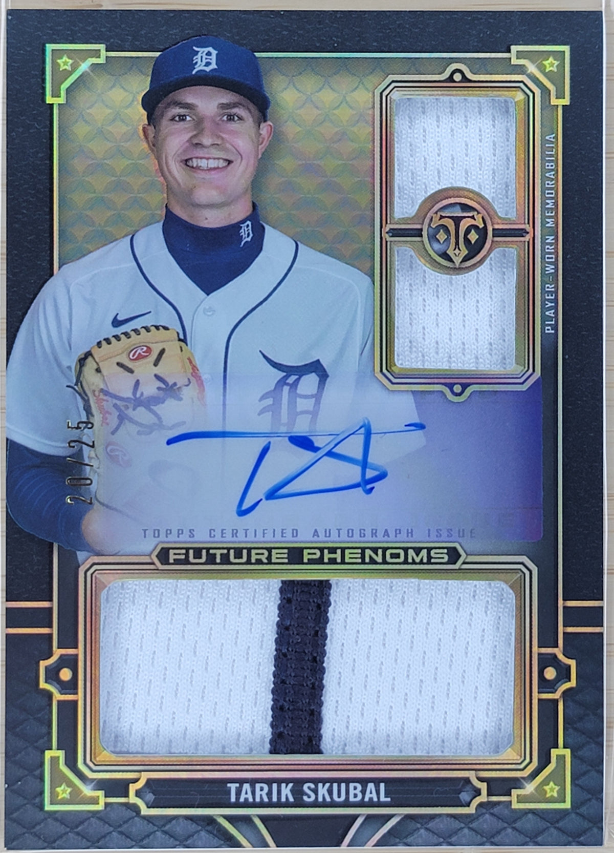 2022 Topps Triple Threads Future Phenom Tarik Skubal Patch Auto Onyx /25 #RFPAR-TS