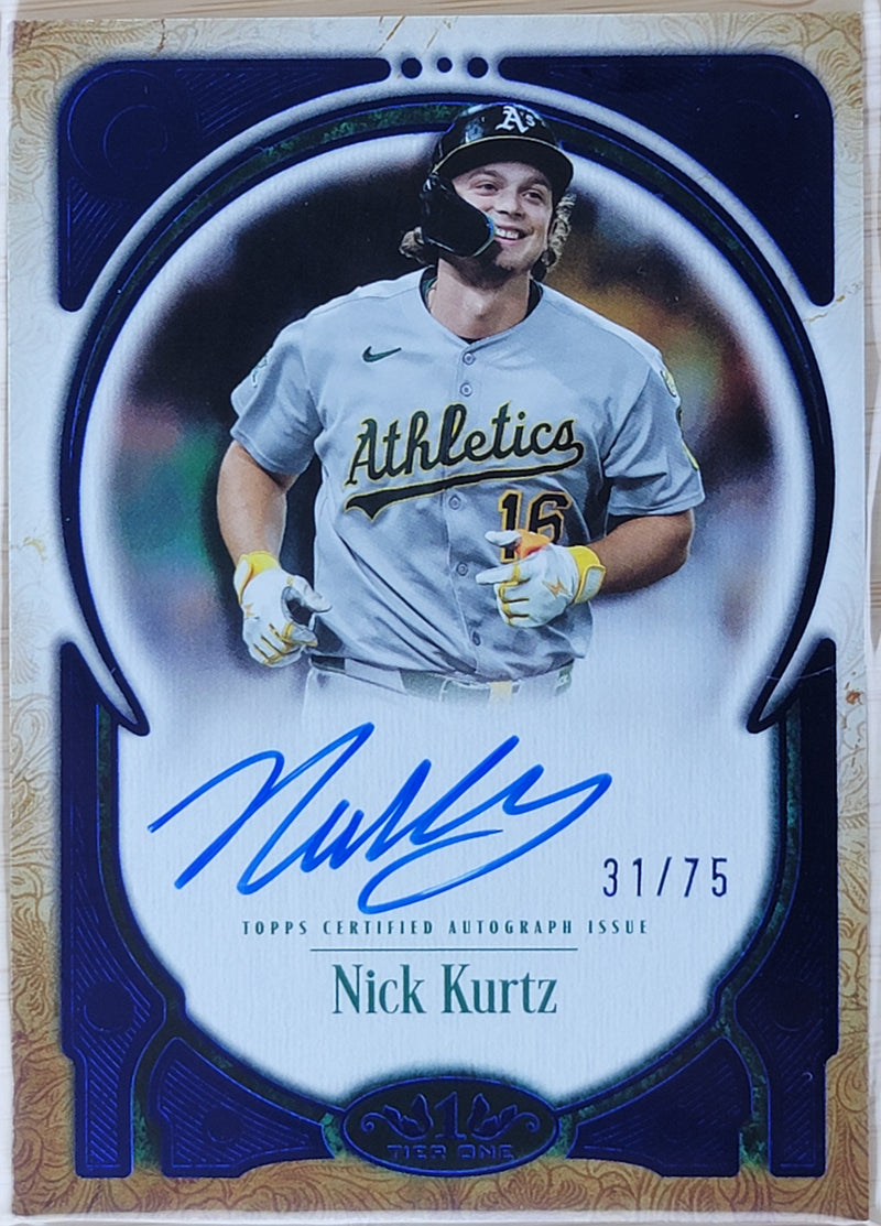 2026 Topps Tier One Nick Kurtz Blue Certified Auto /75 #PPA-NK-1