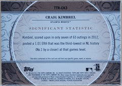 2013 Topps Triple Threads Relics Craig Kimbrel Patch Sepia /27 TTR-CK2-2