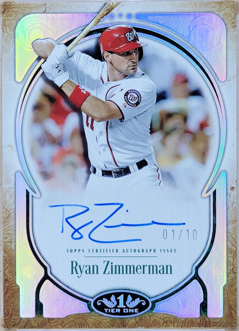 2026 Topps Tier One Prime Performers Ryan Zimmerman Auto /10 #PPA-RZ-1