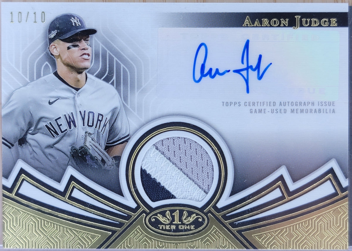 2023 Topps Tier One Dual Auto Relic Book Aaron Judge, Anthony Rizzo /10 #DAR-JR-3
