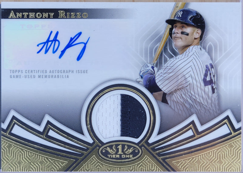 2023 Topps Tier One Dual Auto Relic Book Aaron Judge, Anthony Rizzo /10 #DAR-JR-4