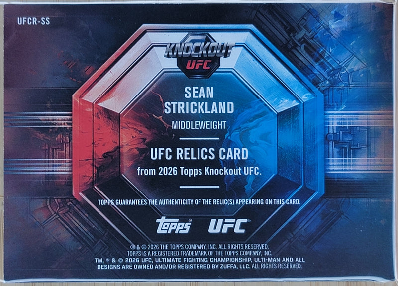 2026 Topps Knockout UFC - SEAN STRICKLAND UFC Quad Relic Green /5 #UFCR-SS-2