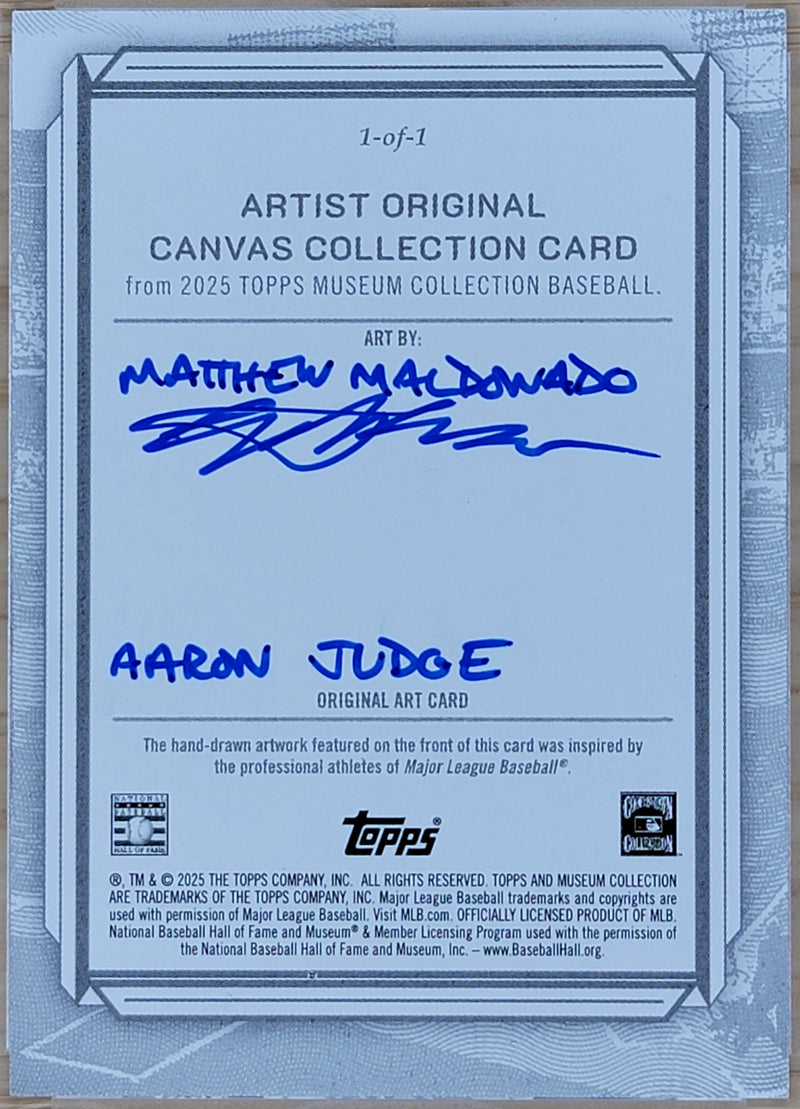 2025 Topps Museum Collection Artist Original Canvas Collection Card Aaron Judge 1 of 1-2