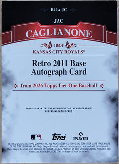 2026 Topps Tier One Baseball Retro 2011 Base Auto Card Jac Caglianone /25 #R11A-JC-2