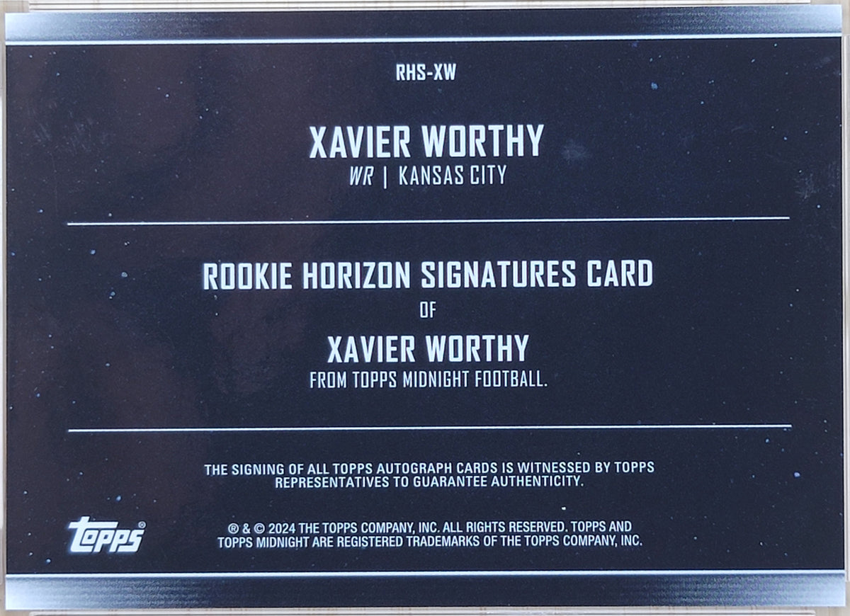 2024 Topps Midnight Rookie Horizon Xavier Worthy Auto Twilight /99 #RHS-XW