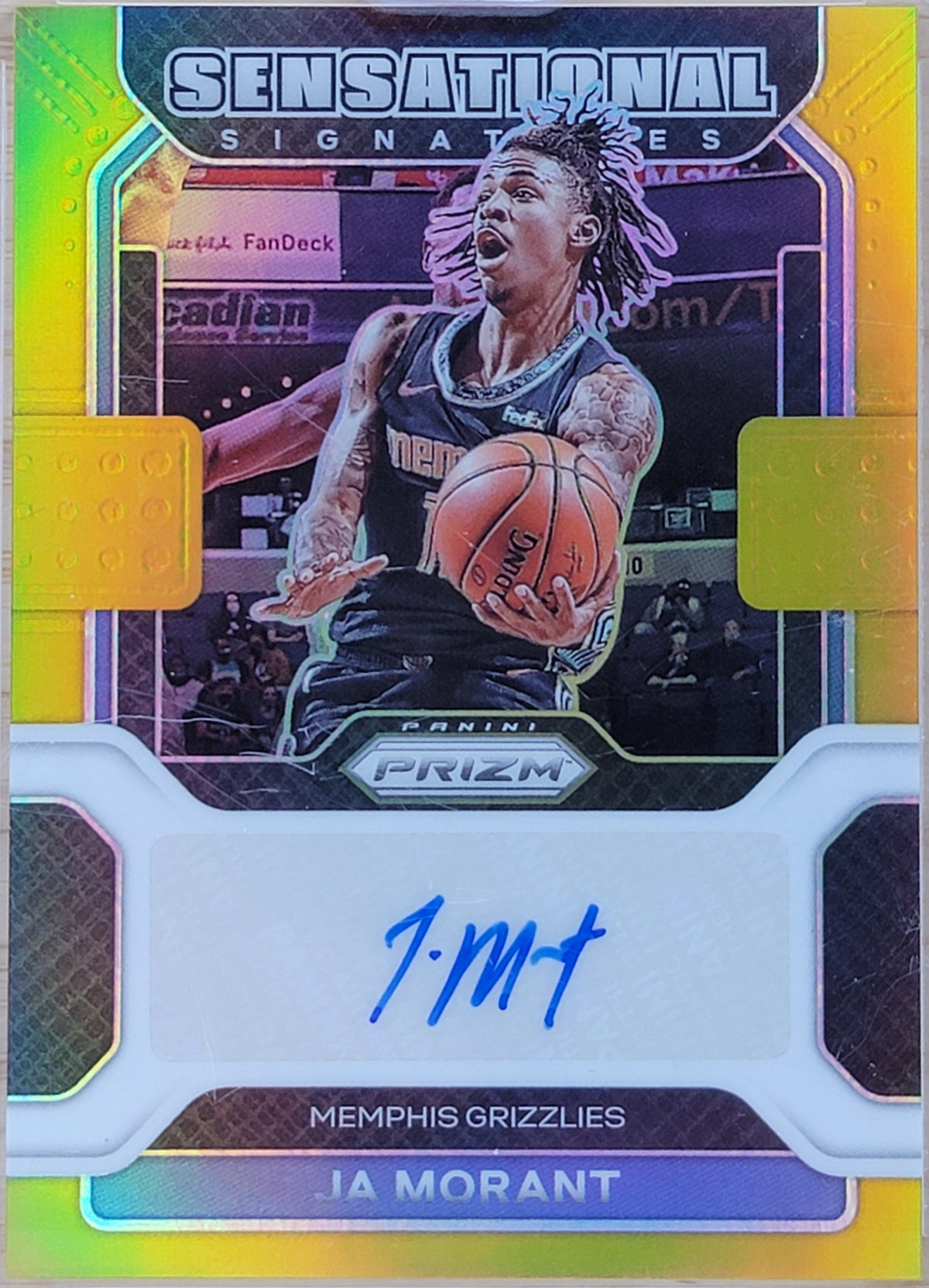 2021-22 Panini Prizm Sensational Signatures Ja Morant Auto Gold Prizm /10 #SS-JMT-1