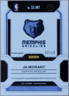 2021-22 Panini Prizm Sensational Signatures Ja Morant Auto Gold Prizm /10 #SS-JMT-2