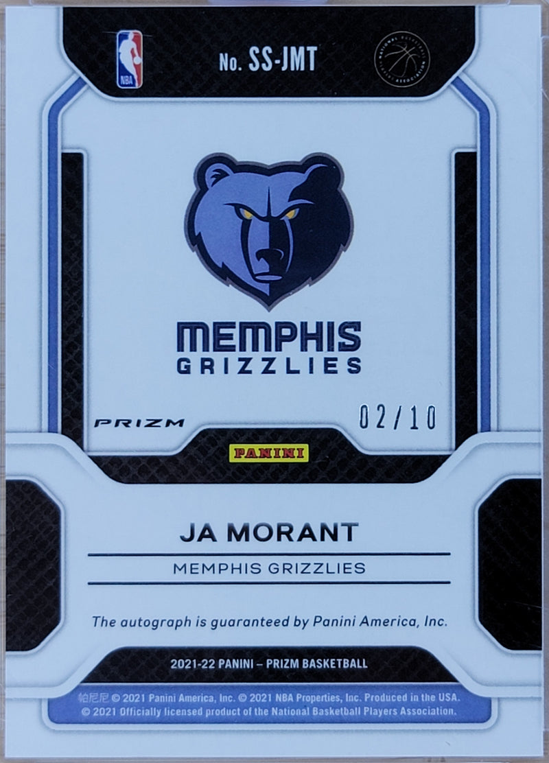 2021-22 Panini Prizm Sensational Signatures Ja Morant Auto Gold Prizm /10 #SS-JMT-2