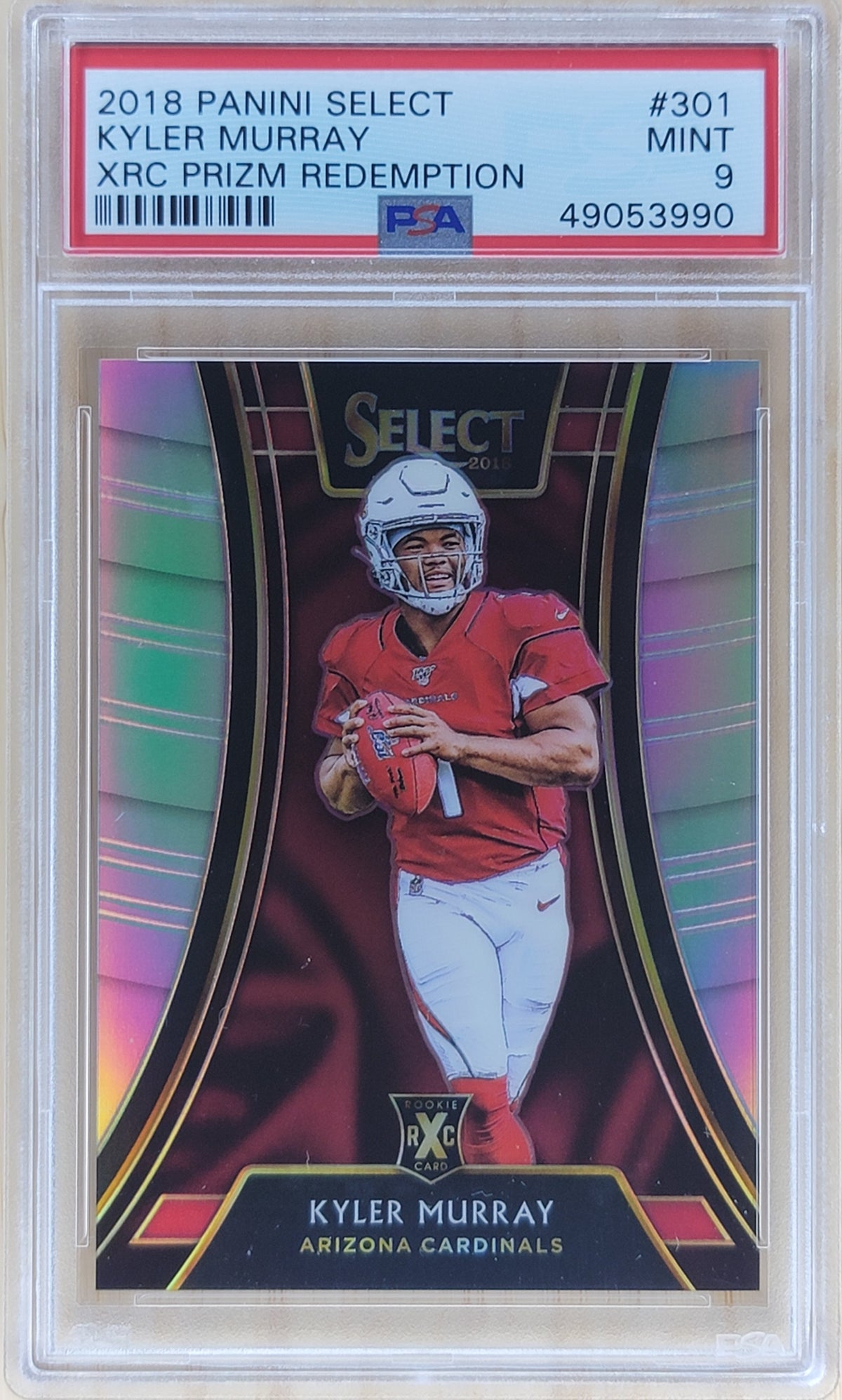 2018 Panini Select Kyler Murray XRC Prizm Redemption #301 PSA 9-1