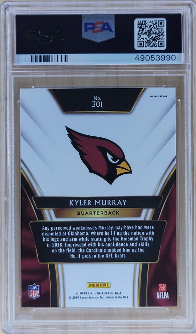 2018 Panini Select Kyler Murray XRC Prizm Redemption #301 PSA 9-2