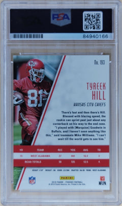 2016 Panini Phoenix Football Tyreek Hill #193 PSA Authentic Auto-2