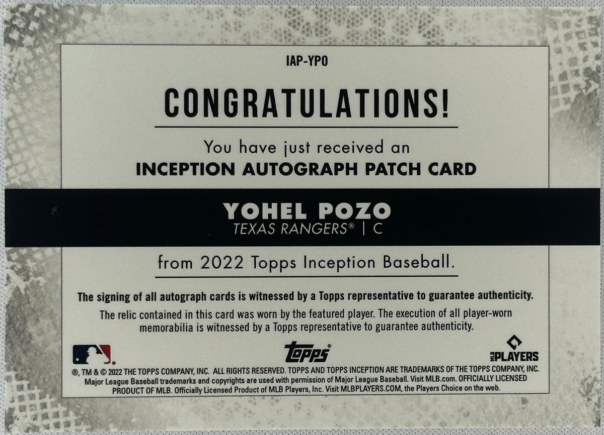 2022 Topps Inception Yohel Pozo Auto /50 #IAP-YPO