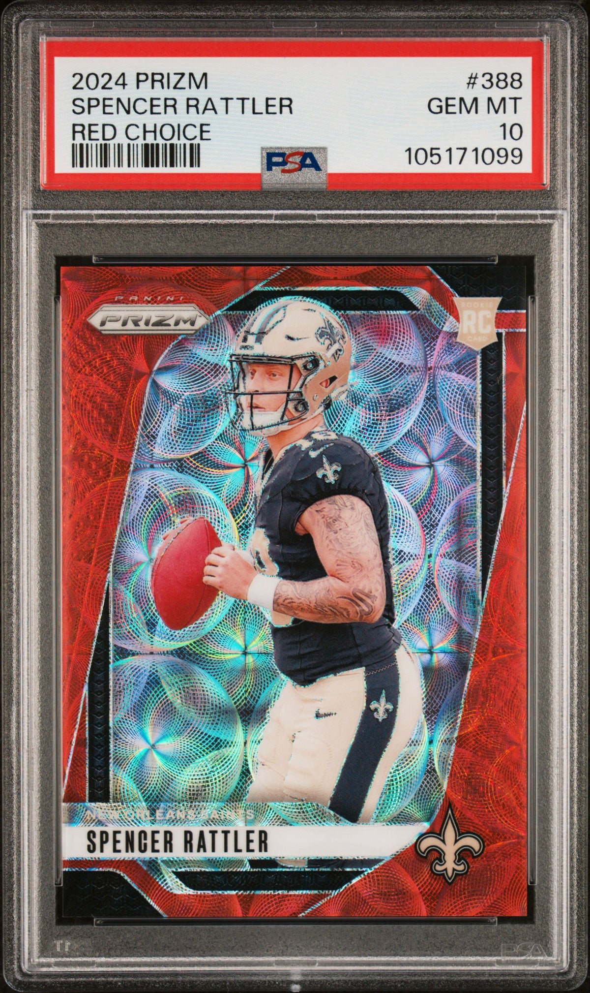 2024 Prizm Spencer Rattler Red Choice Rookie PSA 10 /20 #388