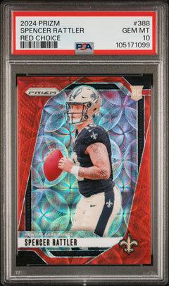 2024 Prizm Spencer Rattler Red Choice Rookie PSA 10 /20 #388-1