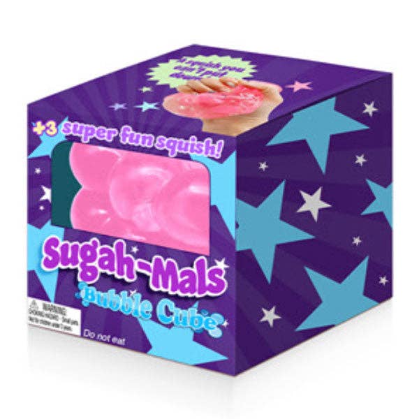 Sugah-Mals Bubble Cube Sugar Stress Ball Squishy Fidget Toy (1pc) Color Ships Assorted-1