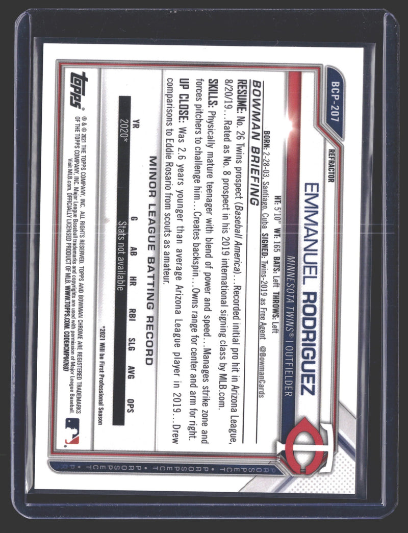 2021 Bowman Chrome Emmanuel Rodriguez /499￼BCP-207-2