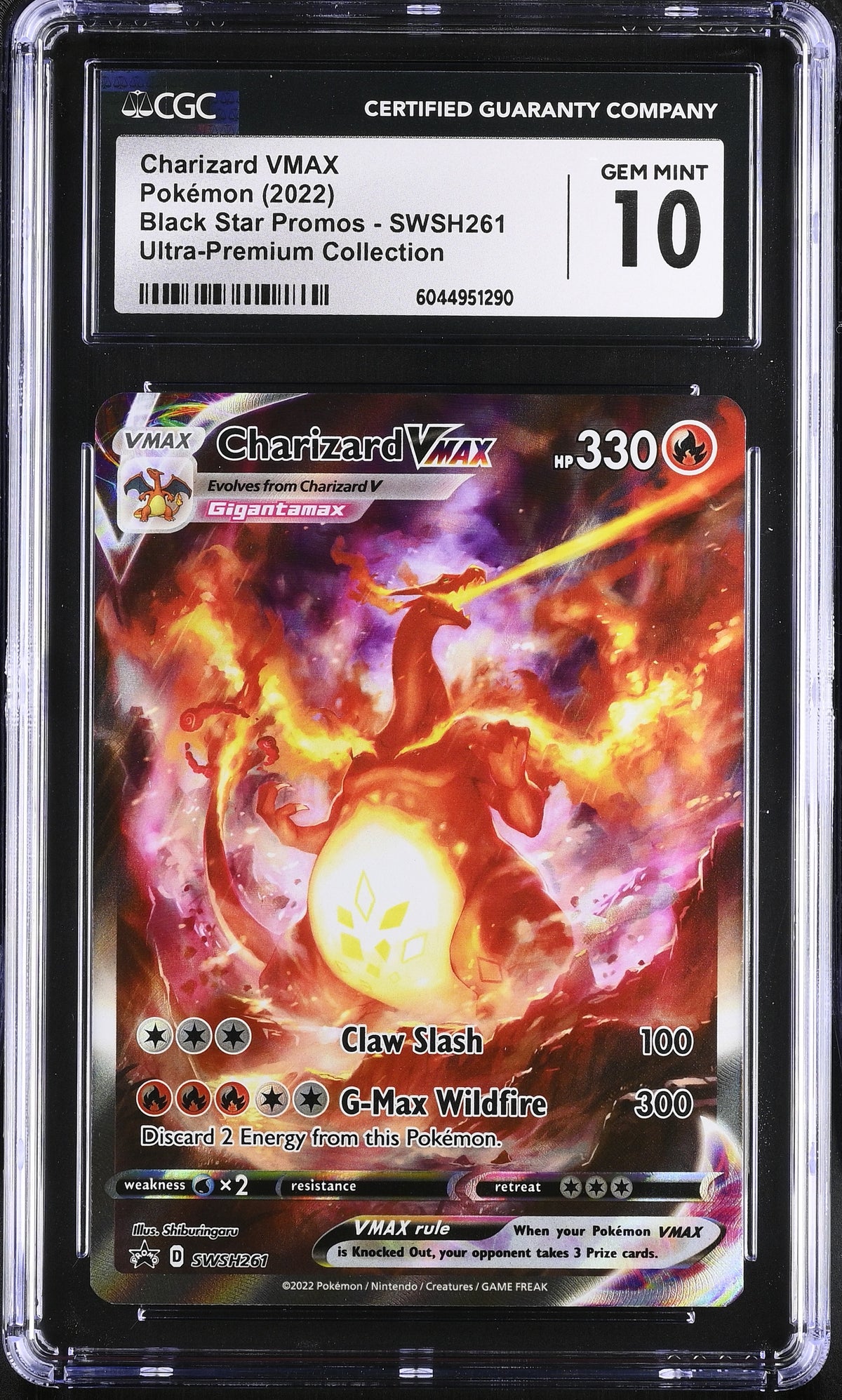 2022 Pokémon Charizard VMAX Black Star Promo SWSH261 UPC CGC Gem Mint 10