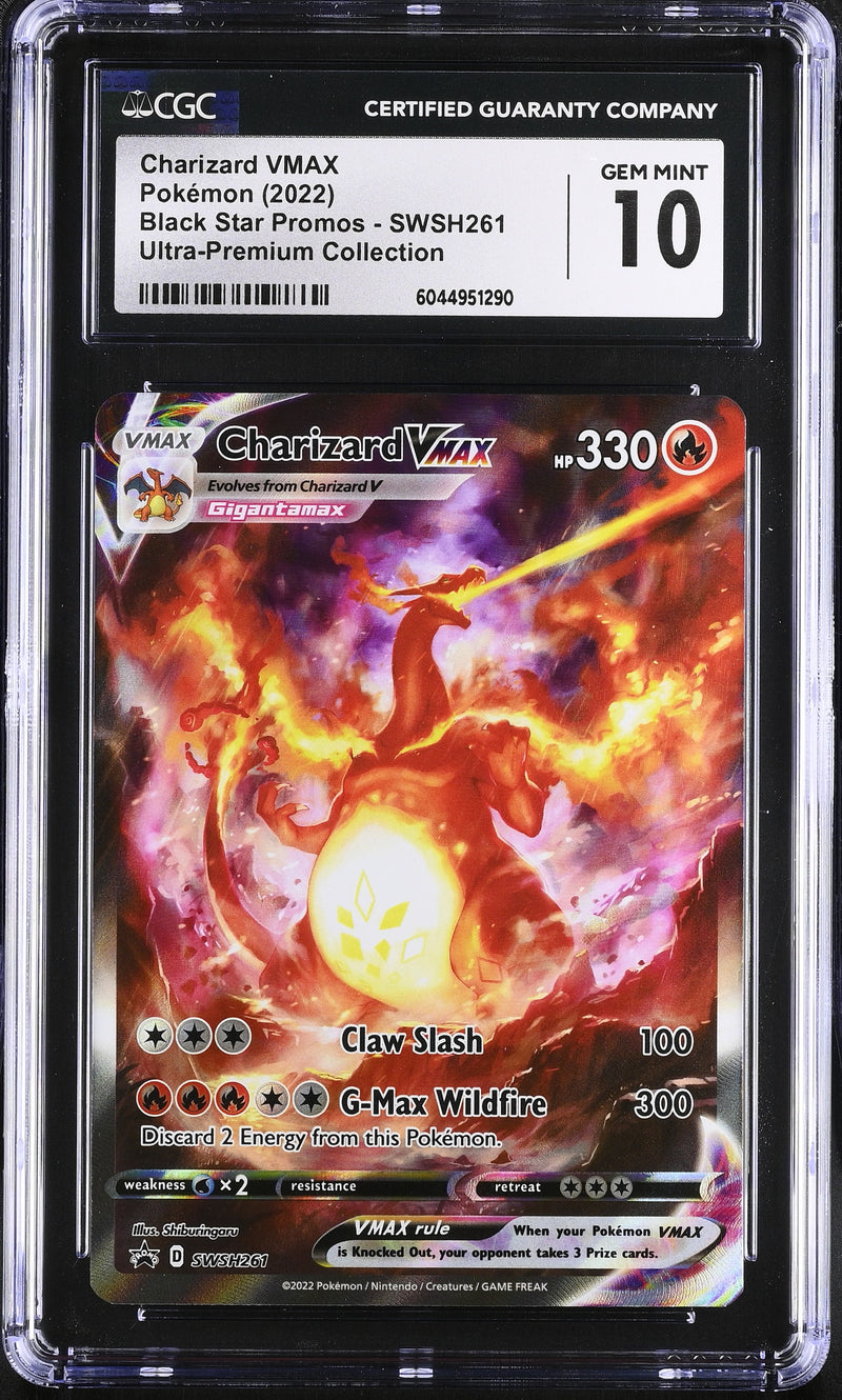 2022 Pokémon Charizard VMAX Black Star Promo SWSH261 UPC CGC Gem Mint 10-1