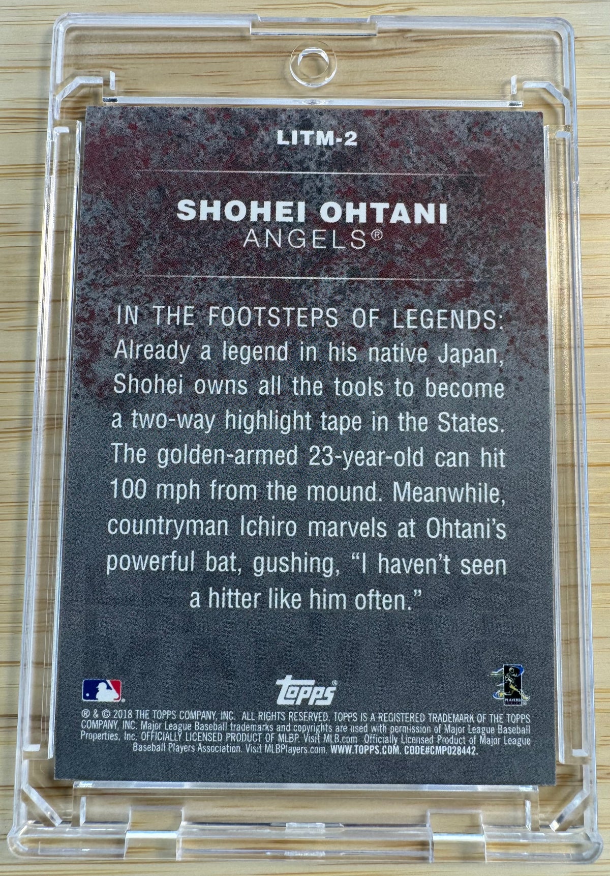 2018 Topps - Legends in the Making Series 2 Shohei Ohtani #LITM-2 Black (RC)-2