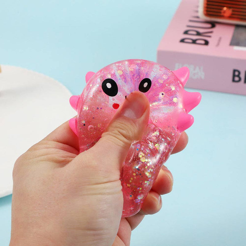 1 Cartoon Sequin prime, Capybara, Axolotl, highland cow Squishy Toy Slow Rising Stress Relief Squeeze Toy-6