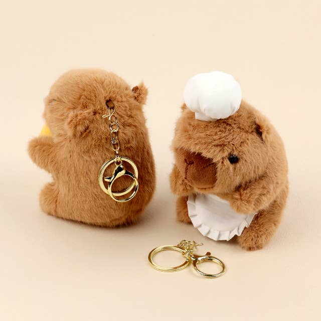Cafe Bakery Capybara Plush Keychain Bag Charm-5