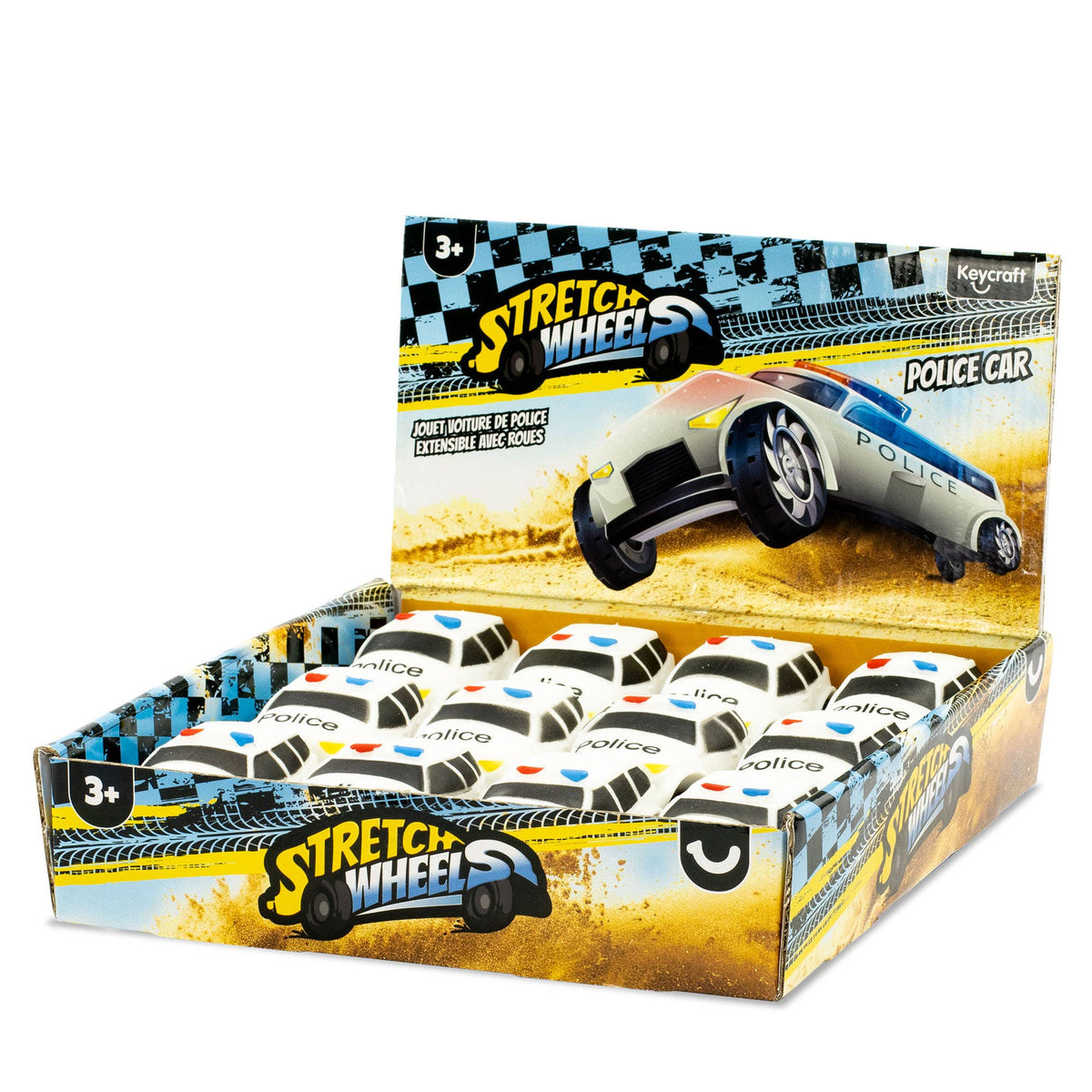 Stretch Wheels Sensory Police Car Toy-4