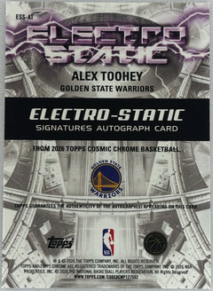 2026 Topps Chrome Alex Toohey Electro Static Rookie RC Auto #ESS-AT-2