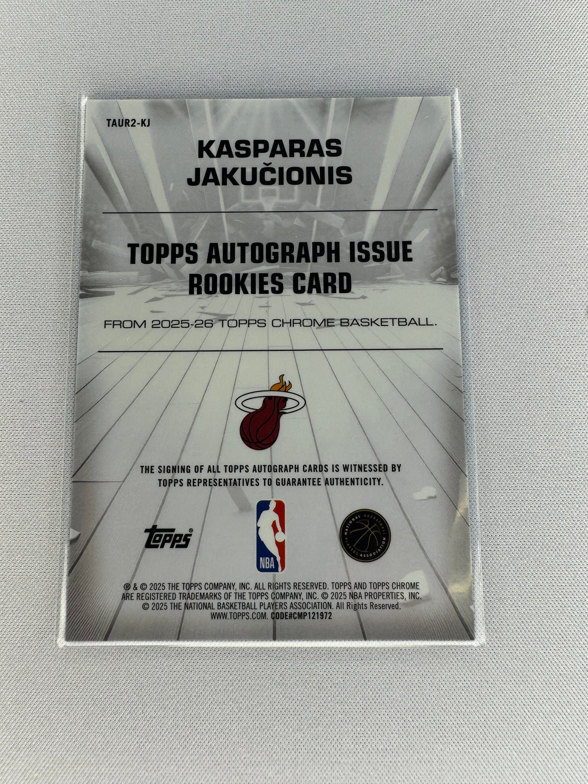 2025 Kasparas Jakucions Topps Chrome Auto TAUR2-KJ