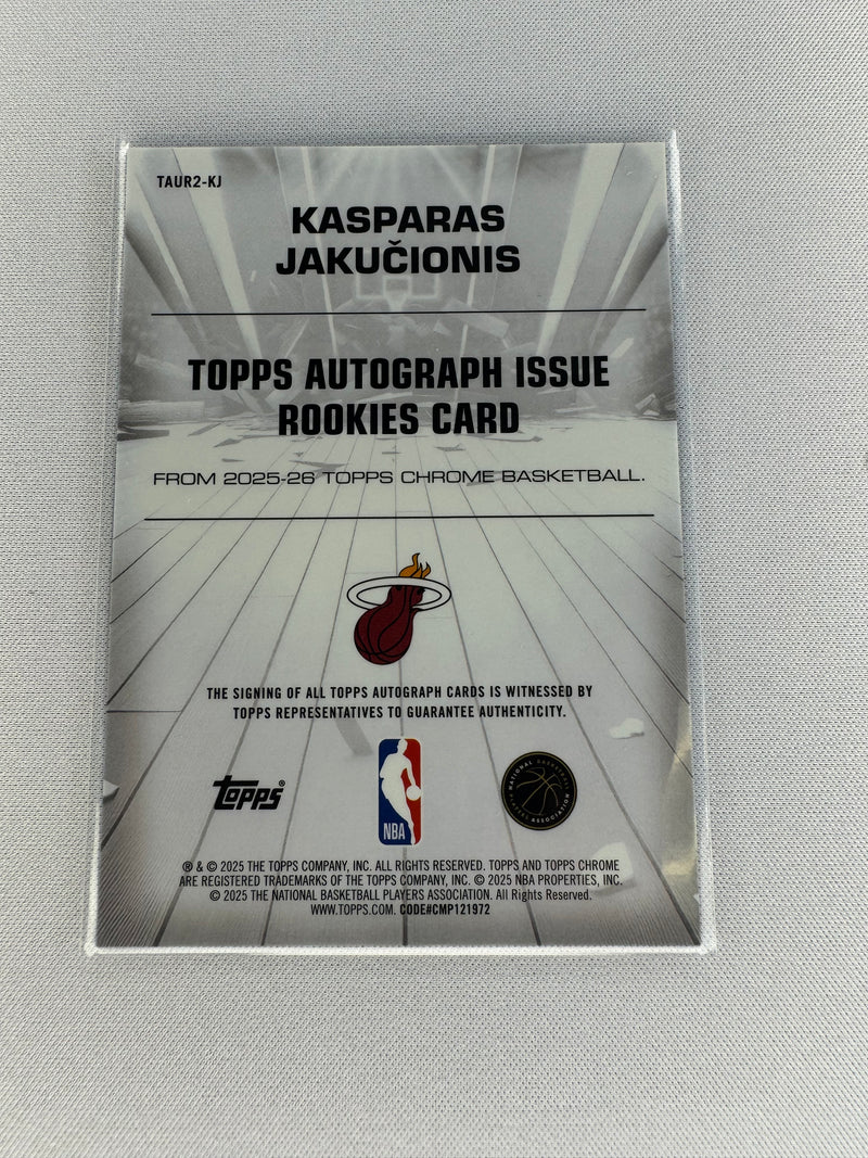 2025 Kasparas Jakucions Topps Chrome Auto TAUR2-KJ-2