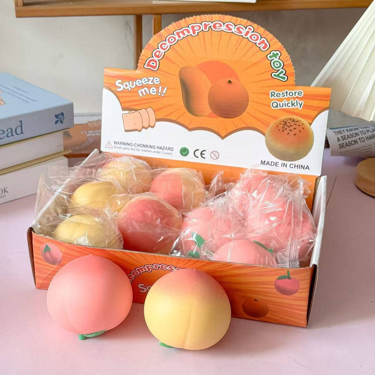 Simulation Fruit Mango Peach Dragon Fruit Squishy Slow Rising Stress Relief Squeeze Toy: Mango / 1 pc-10