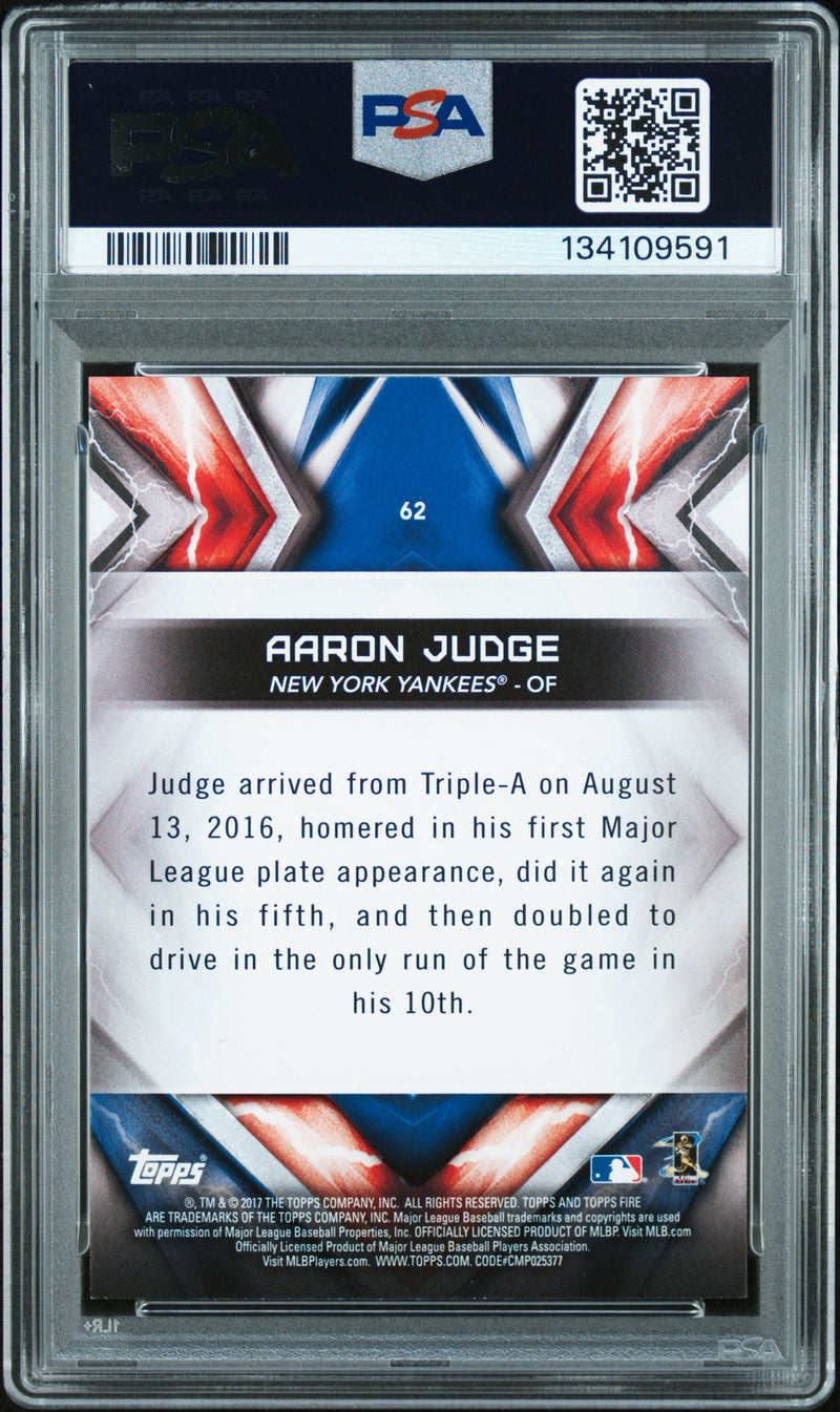 2017 Topps Fire Aaron Judge Rookie RC PSA 10 #62-2